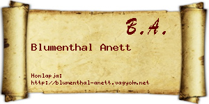 Blumenthal Anett névjegykártya